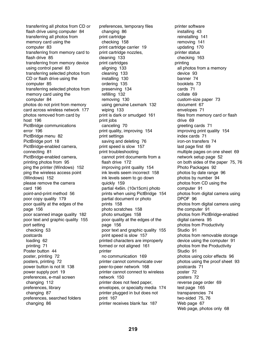 Lexmark 6500 Series manual 219 