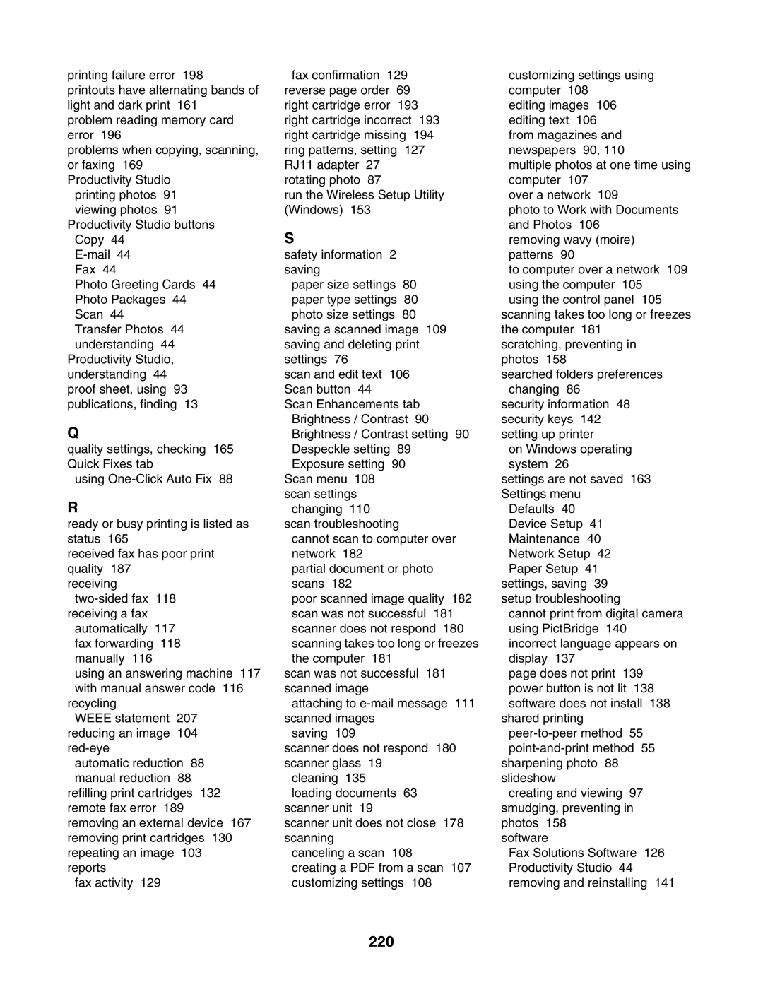 Lexmark 6500 Series manual 220 