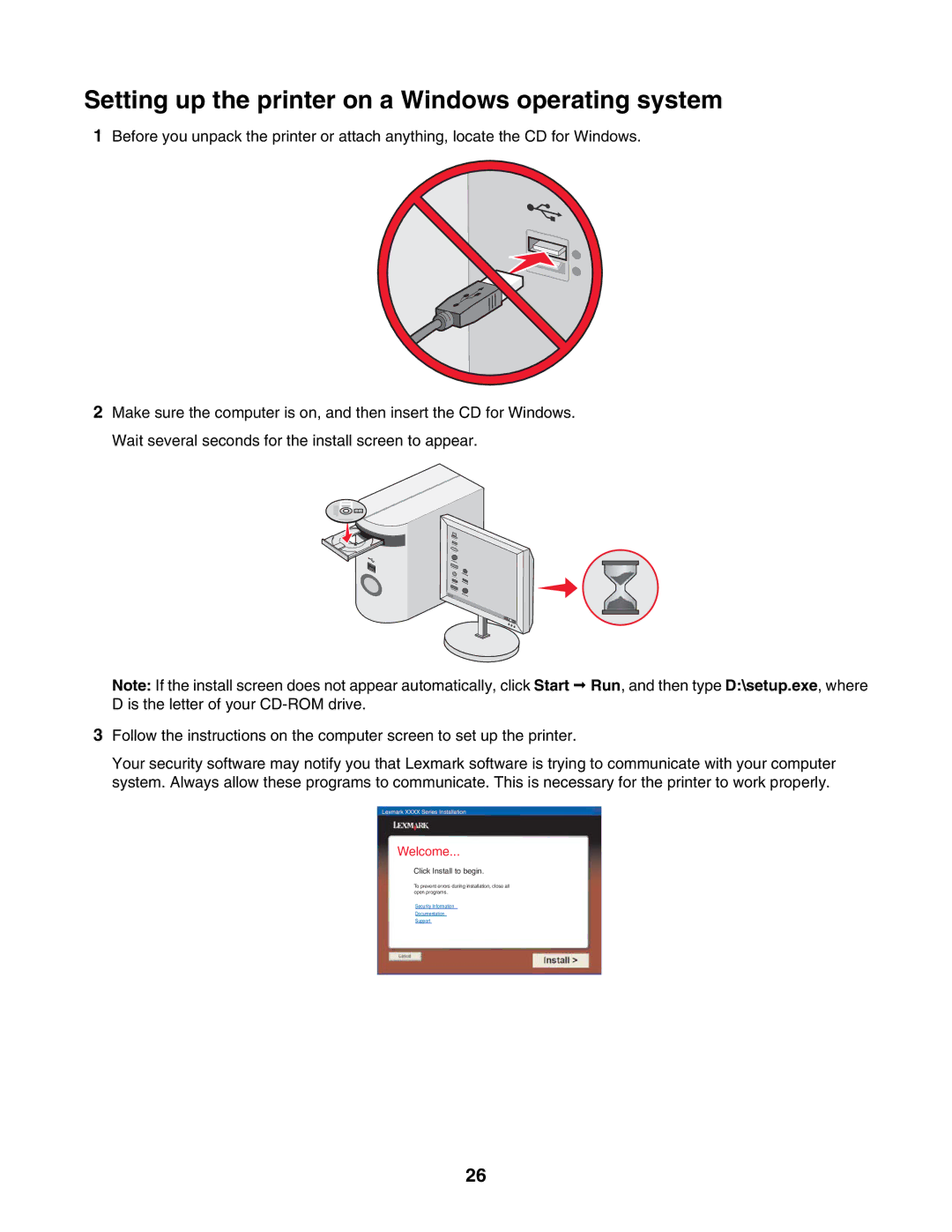 Lexmark 6500 Series manual Setting up the printer on a Windows operating system, Welcome 