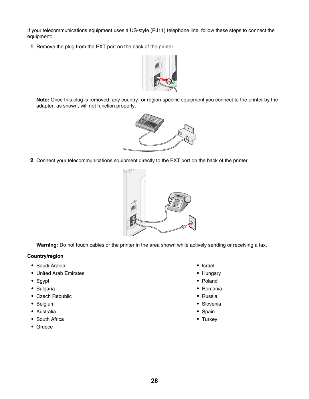 Lexmark 6500 Series manual Country/region 