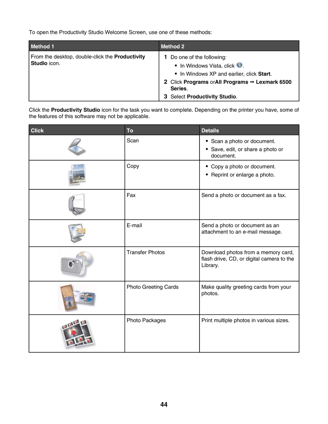 Lexmark 6500 Series manual Method, Click Details 