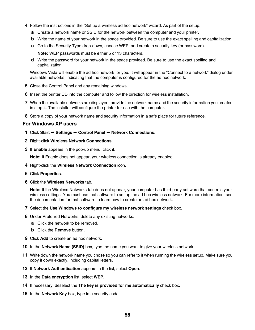 Lexmark 6500 Series manual For Windows XP users 