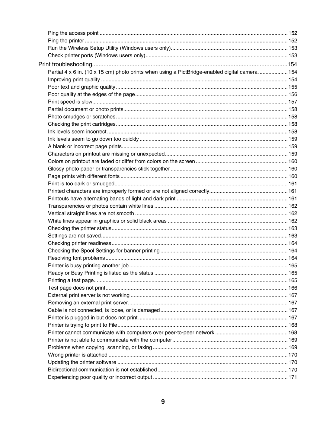 Lexmark 6500 Series manual Print troubleshooting 154 