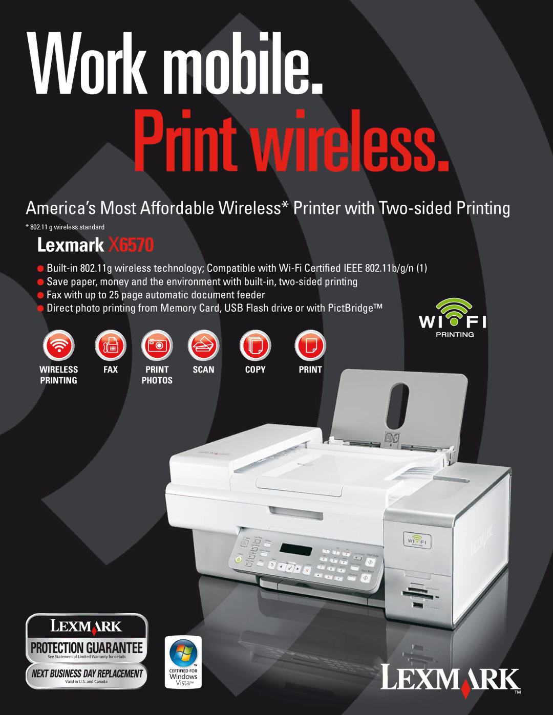 Lexmark 6570 warranty Work mobile. Print wireless 