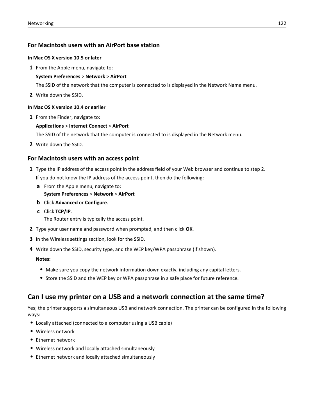 Lexmark 701, 70E manual For Macintosh users with an AirPort base station, For Macintosh users with an access point 