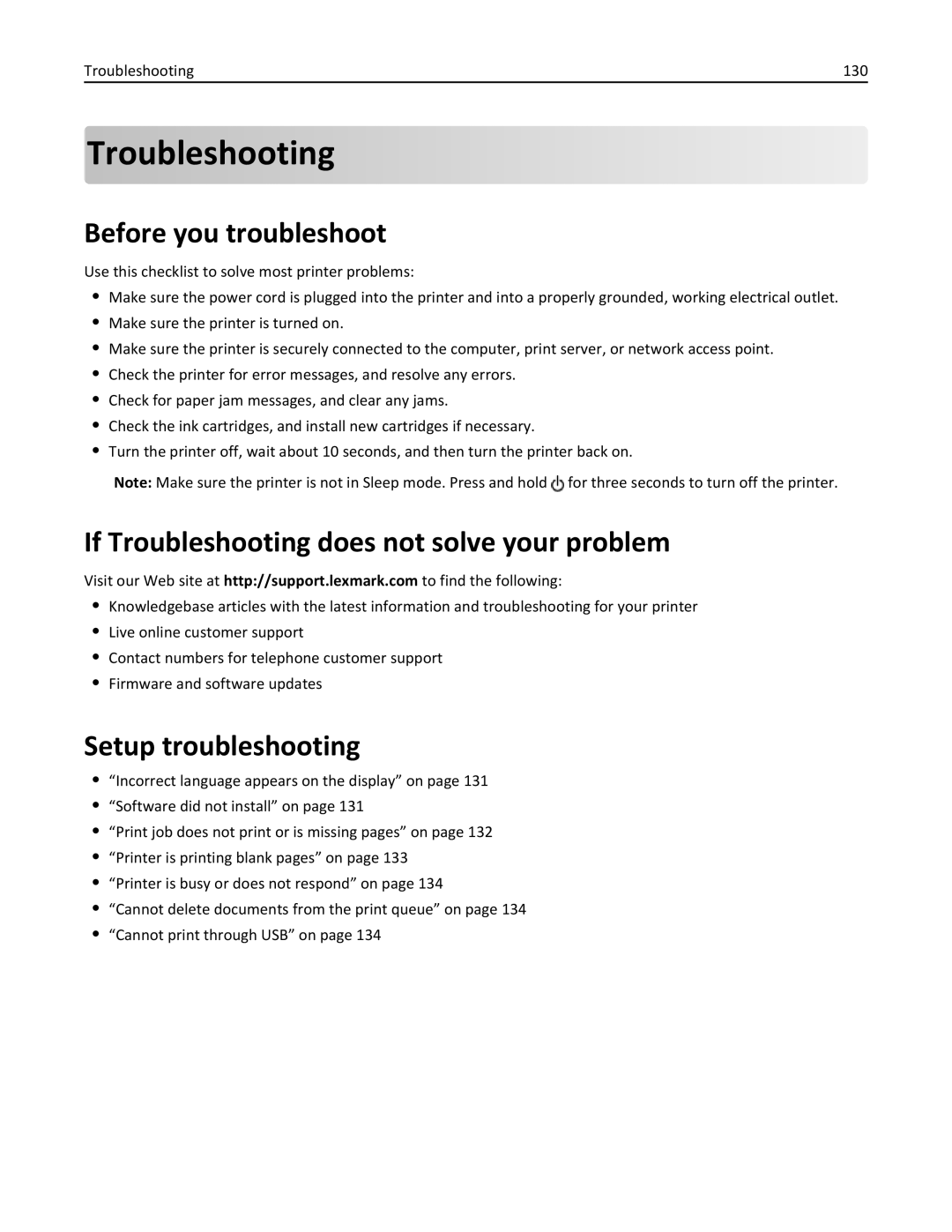 Lexmark 701, 70E manual Before you troubleshoot, If Troubleshooting does not solve your problem, Setup troubleshooting 