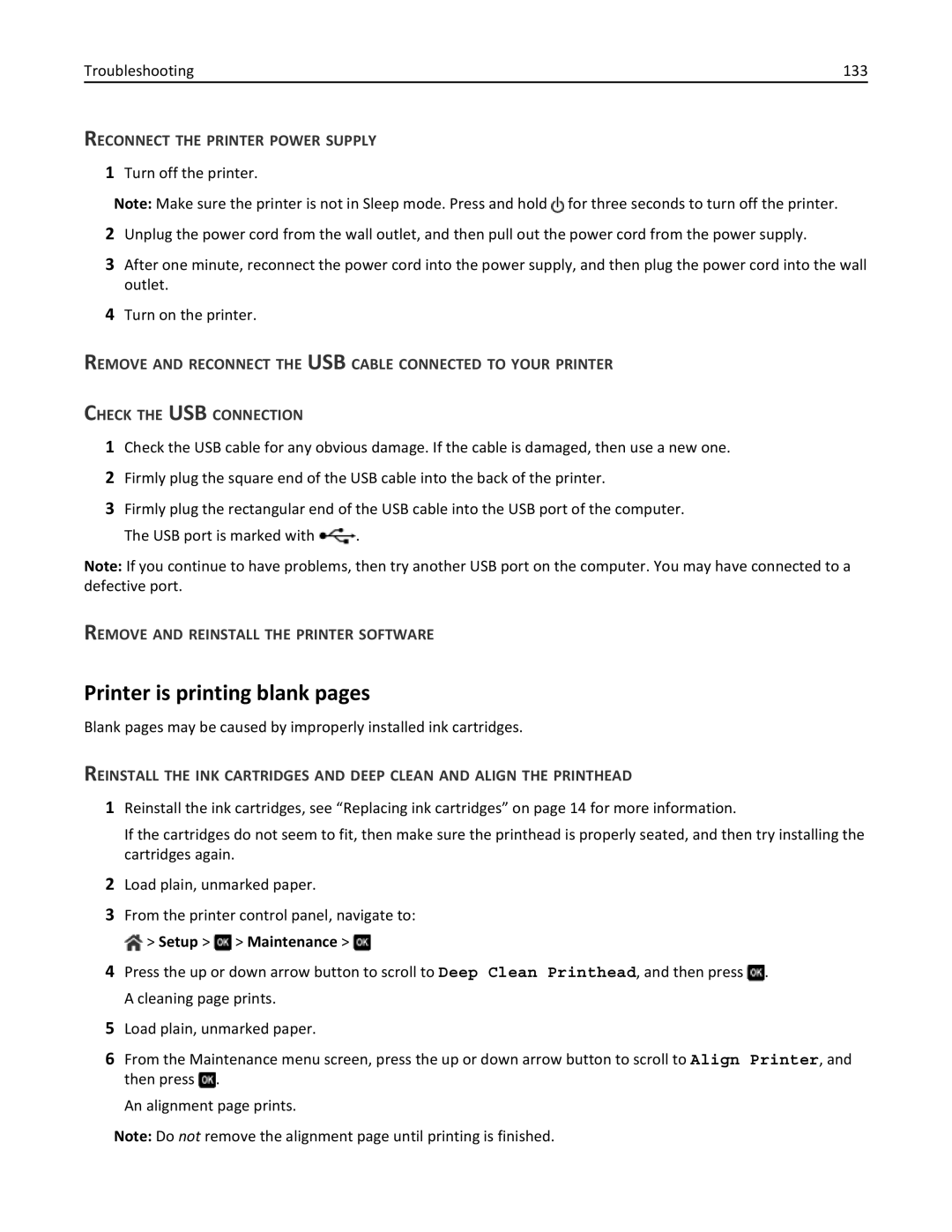 Lexmark 70E, 701 manual Printer is printing blank pages, Remove and Reinstall the Printer Software 