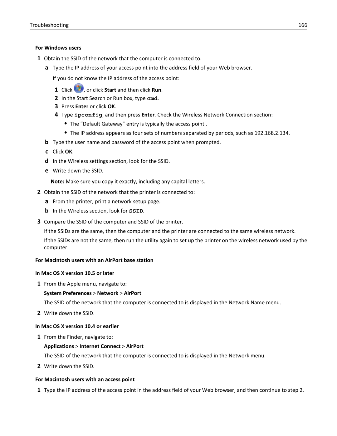 Lexmark 701, 70E manual For Windows users, For Macintosh users with an access point 