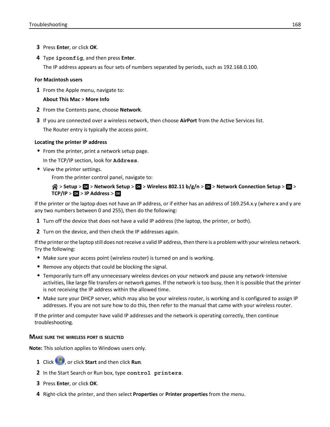 Lexmark 701, 70E manual For Macintosh users, Locating the printer IP address 