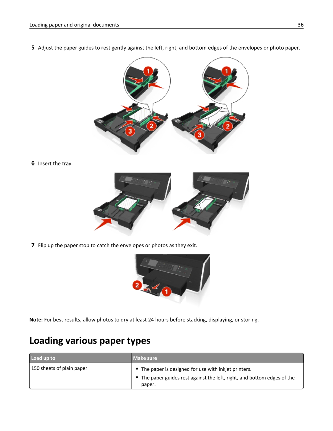 Lexmark 701, 70E manual Loading various paper types, Load up to Make sure 