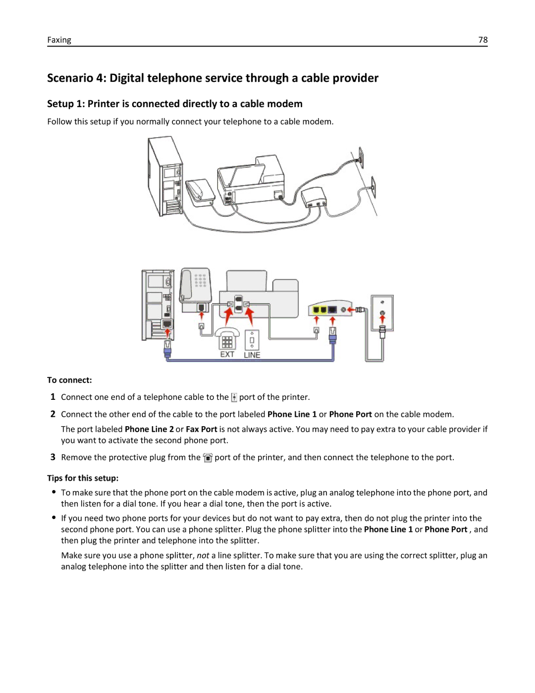 Lexmark 701, 70E manual Setup 1 Printer is connected directly to a cable modem, To connect 