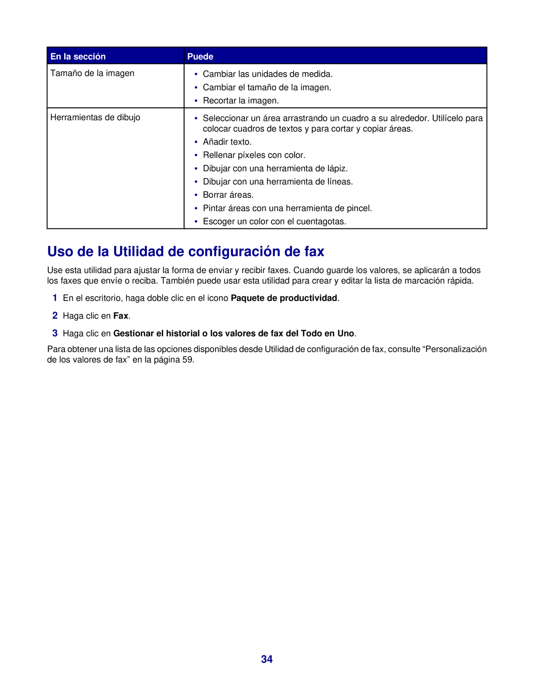 Lexmark 7300 manual Uso de la Utilidad de configuración de fax 