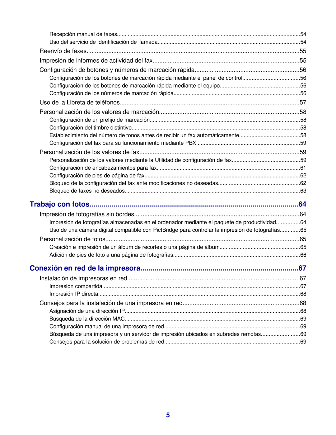 Lexmark 7300 manual Trabajo con fotos, Personalización de los valores de fax 