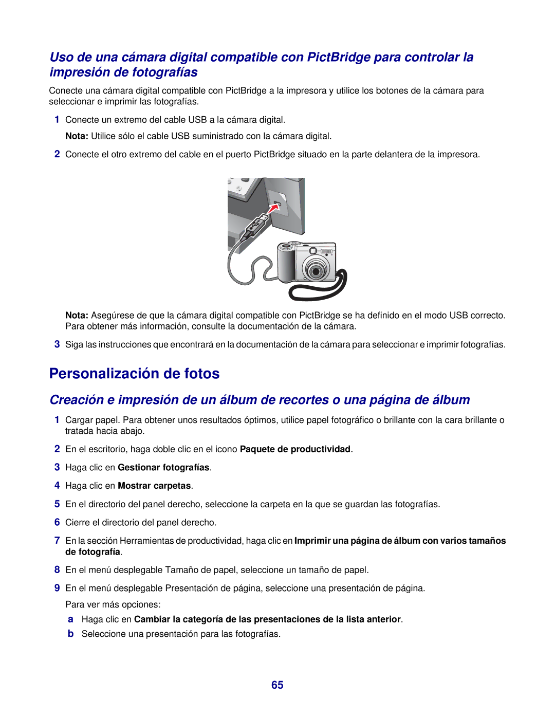 Lexmark 7300 manual Personalización de fotos 