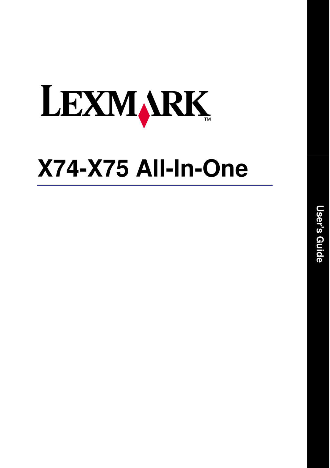 Lexmark manual X74-X75 All-In-One 