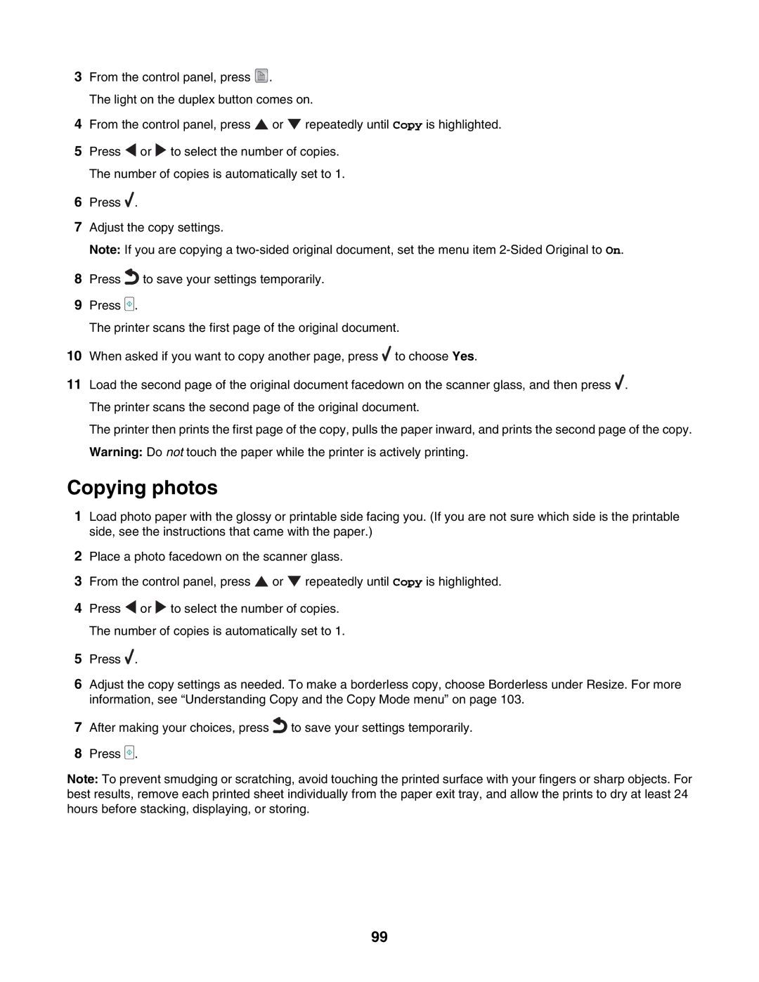 Lexmark 7500 Series manual Copying photos 