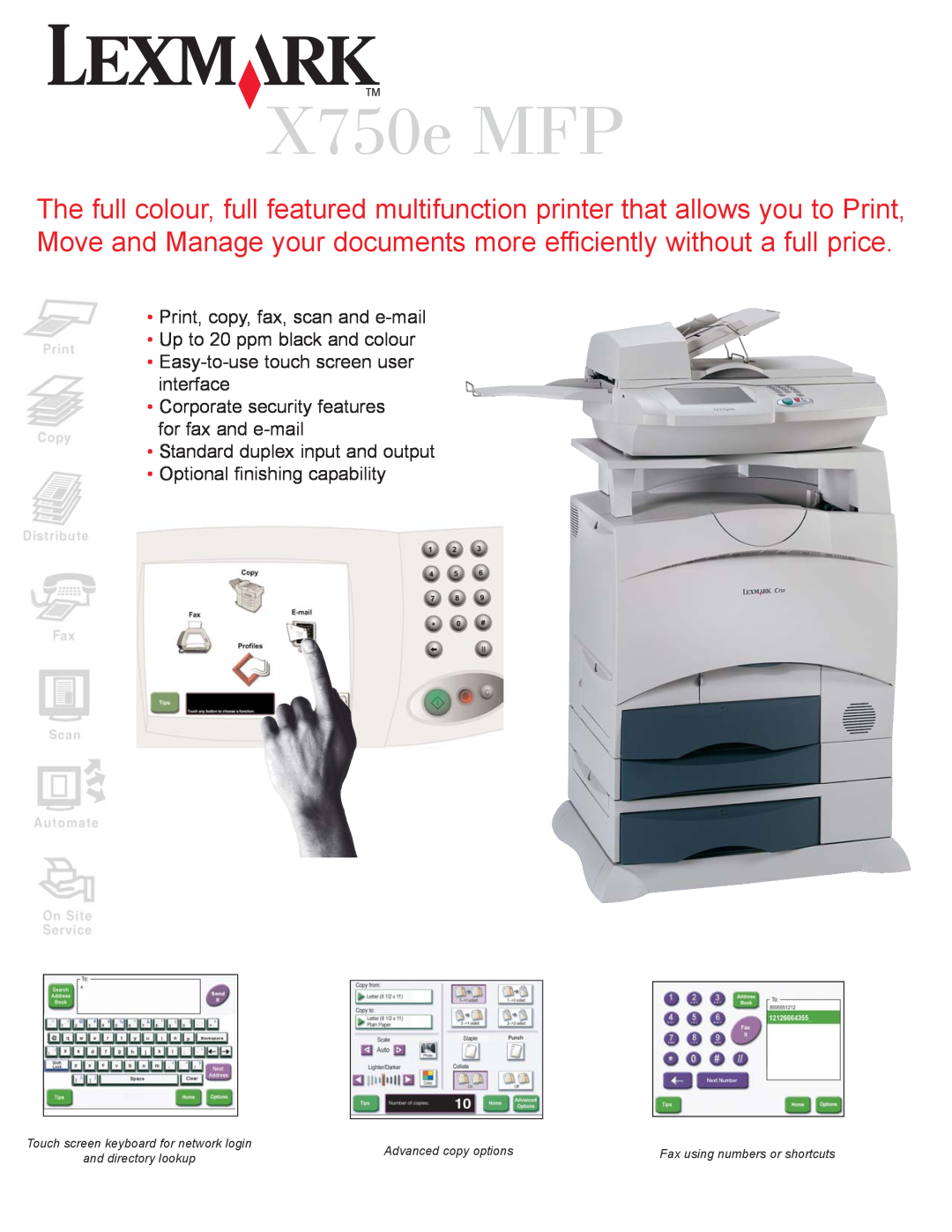 Lexmark manual X750e MFP 