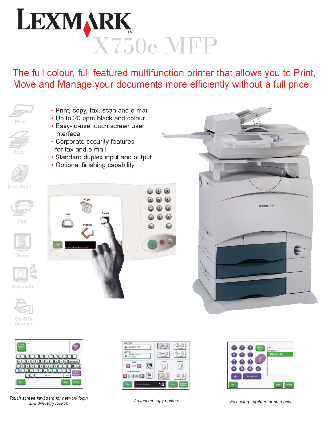 Lexmark manual X750e MFP 