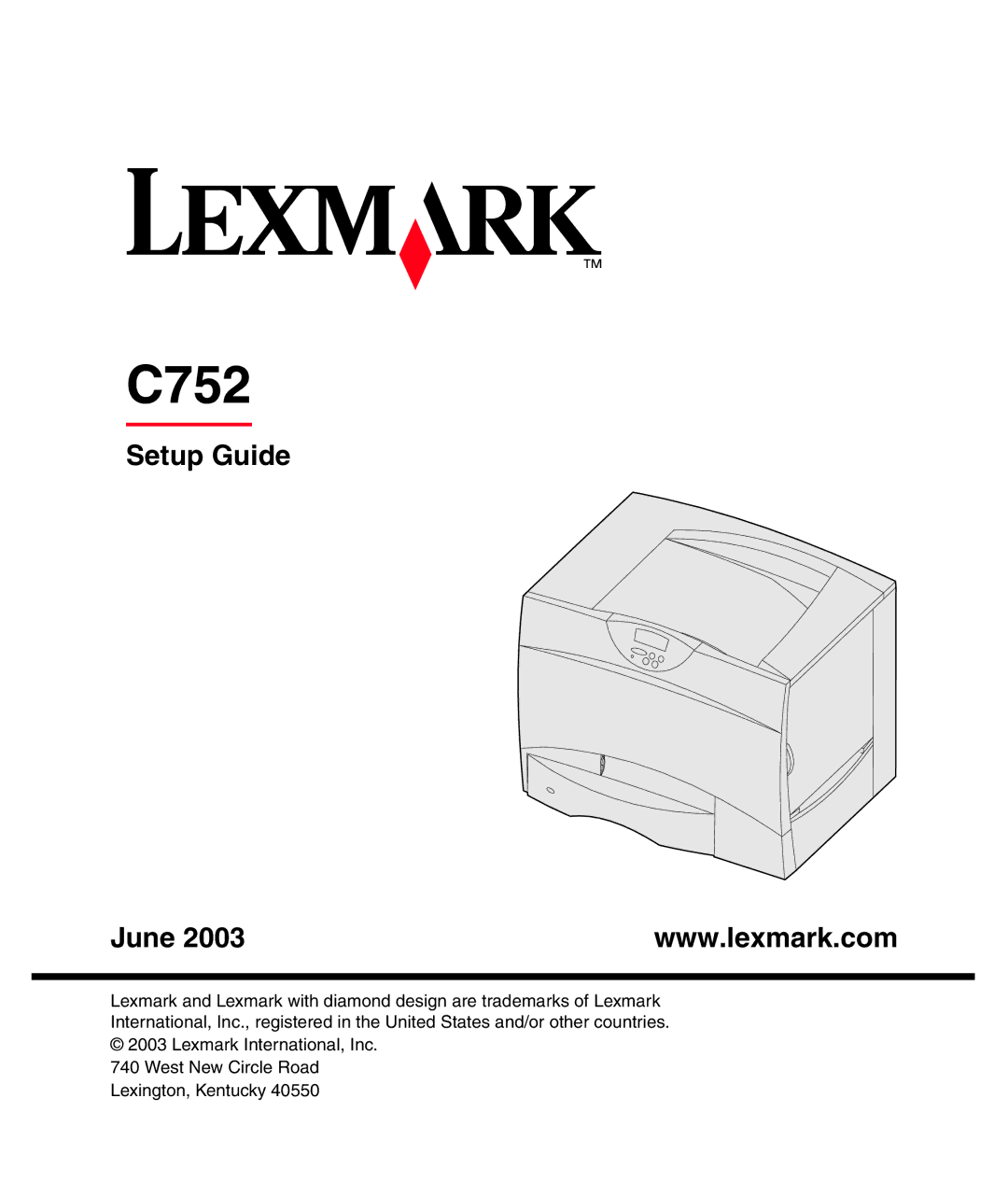 Lexmark setup guide C752 