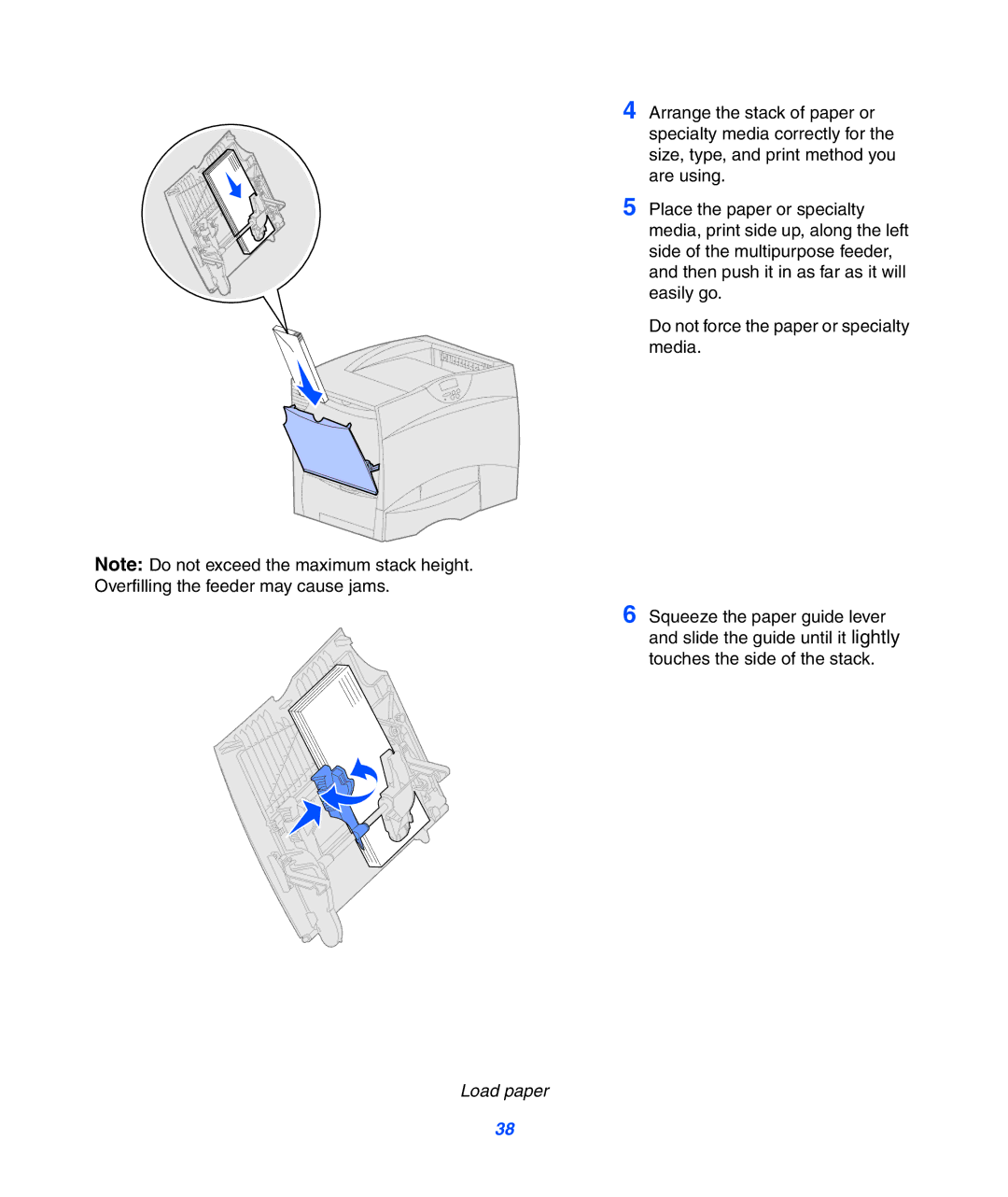 Lexmark 752 setup guide Load paper 