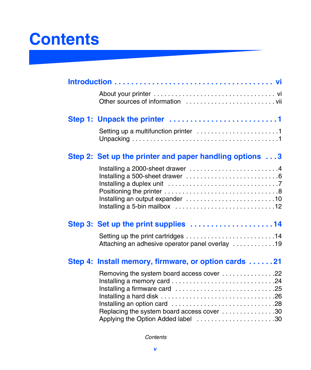 Lexmark 752 setup guide Contents 