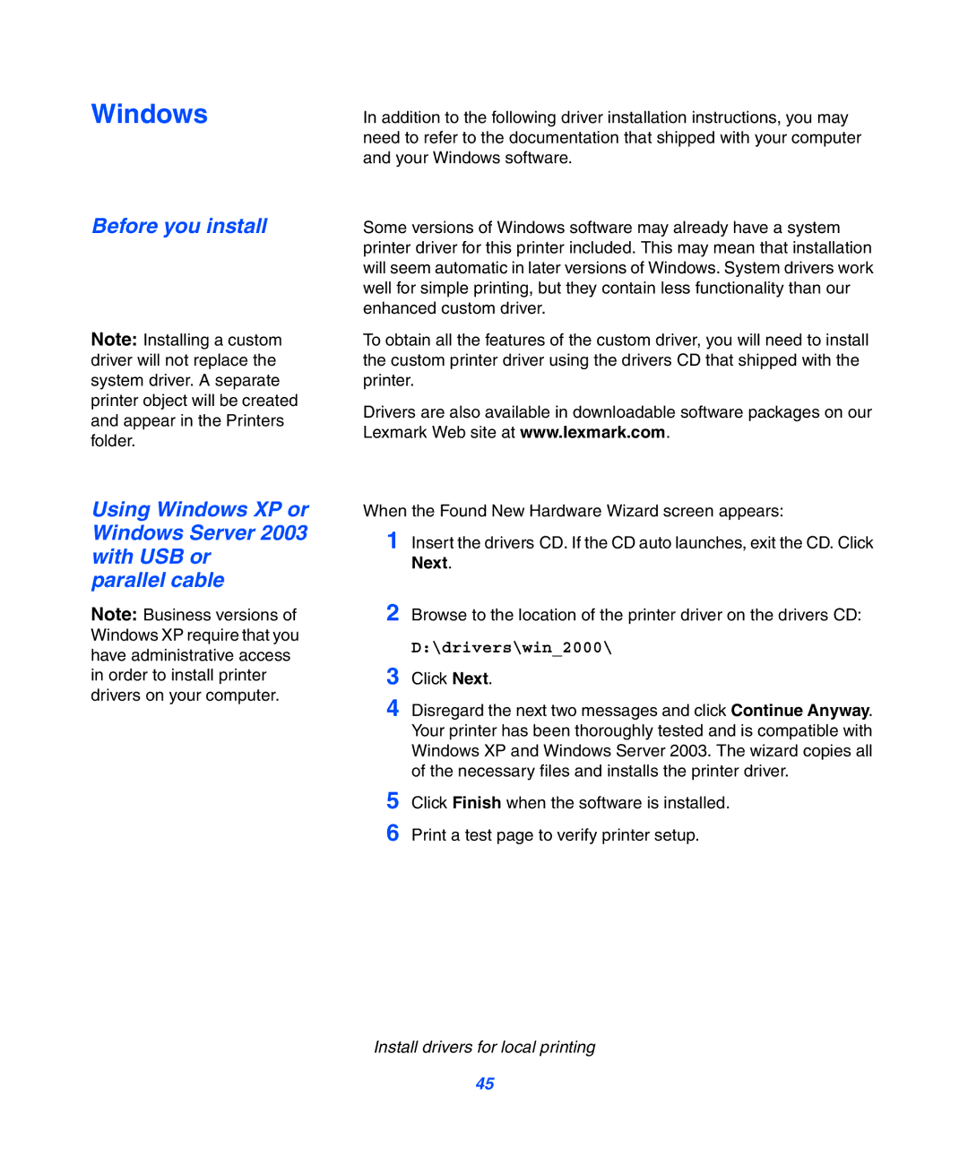 Lexmark 752 setup guide Windows 