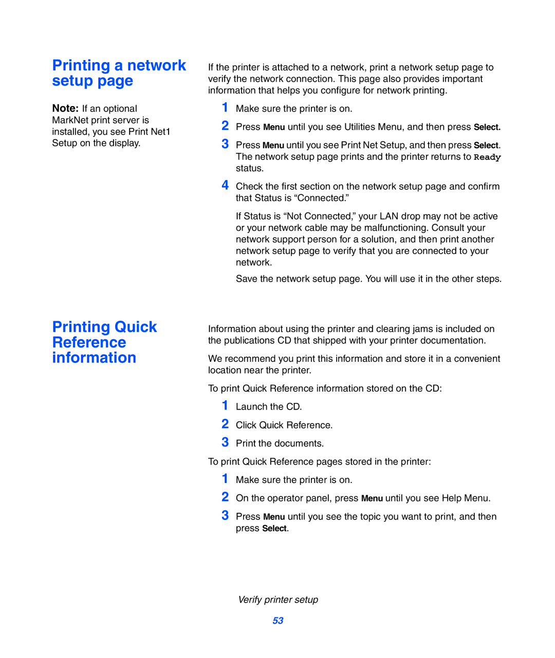 Lexmark 752 setup guide Verify printer setup 