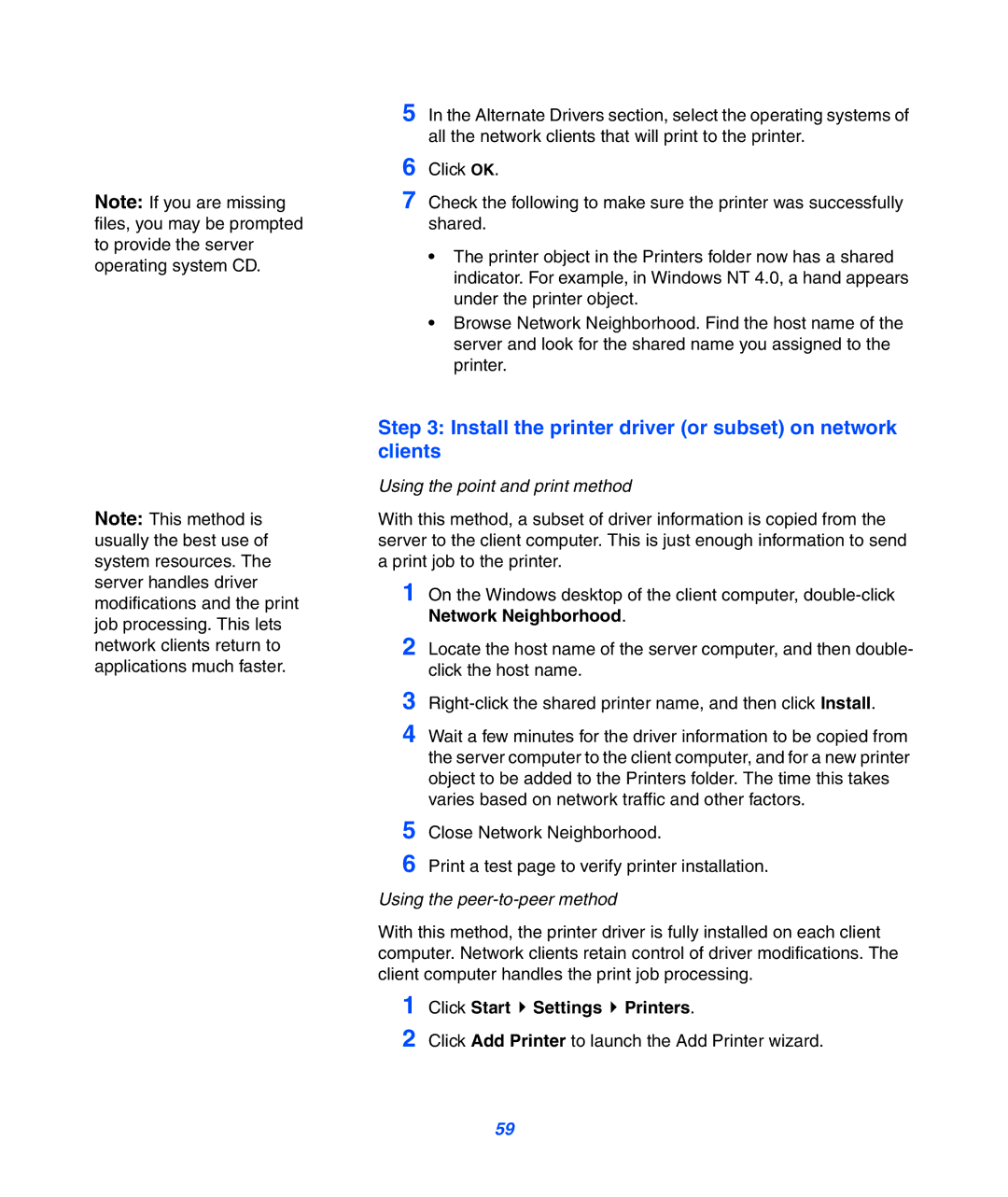 Lexmark 752 setup guide Install the printer driver or subset on network clients 