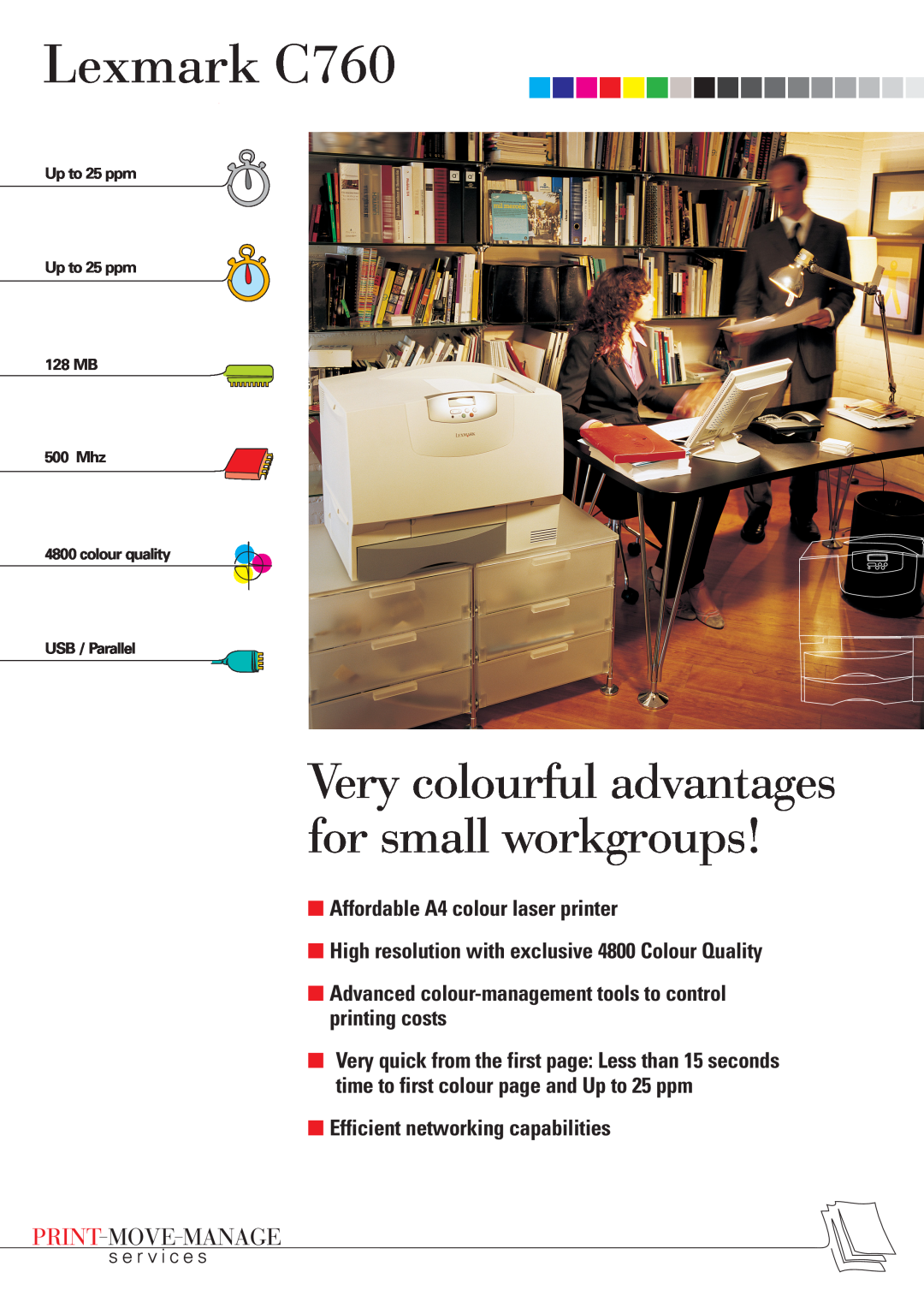 Lexmark manual Lexmark C760, Very colourful advantages for small workgroups, Affordable A4 colour laser printer 