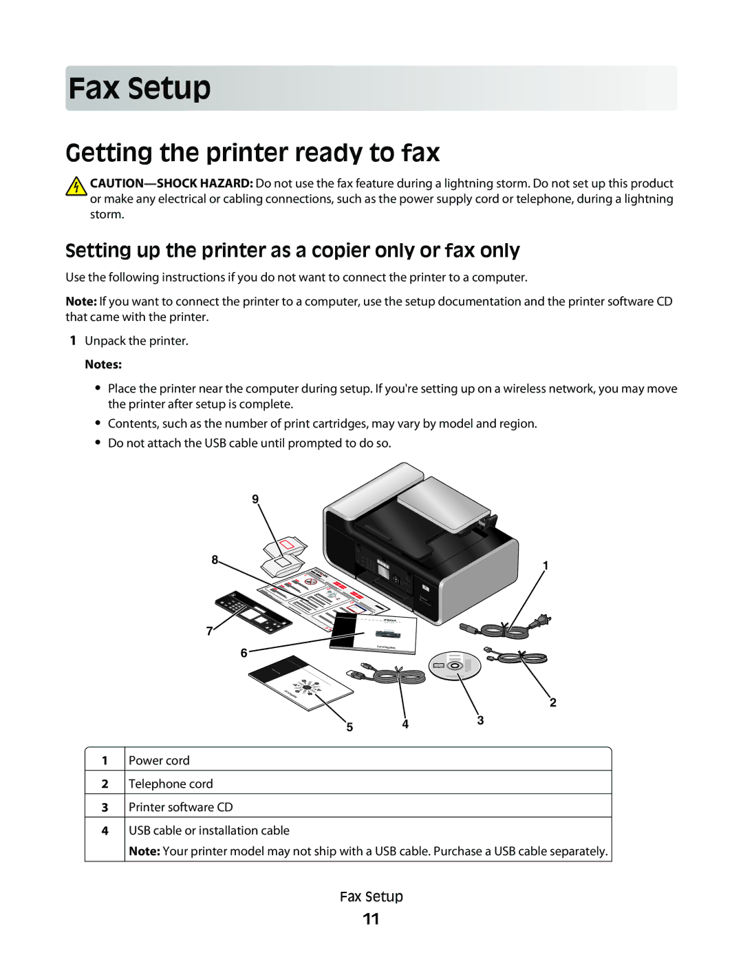 Lexmark 7600 Series Fax Se tup, Getting the printer ready to fax, Setting up the printer as a copier only or fax only 