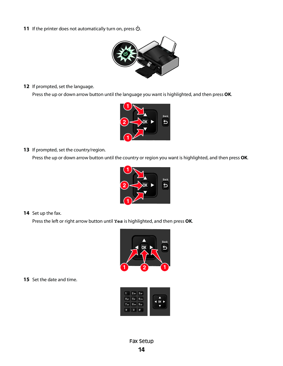 Lexmark 7600 Series manual Set the date and time Fax Setup 