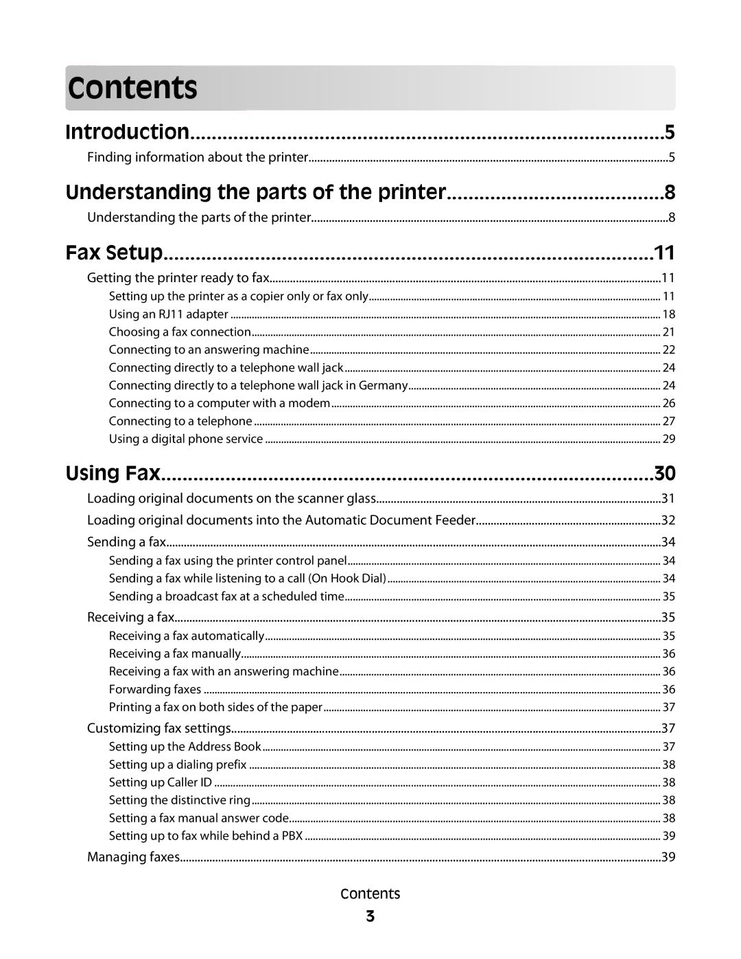 Lexmark 7600 Series manual Contents 