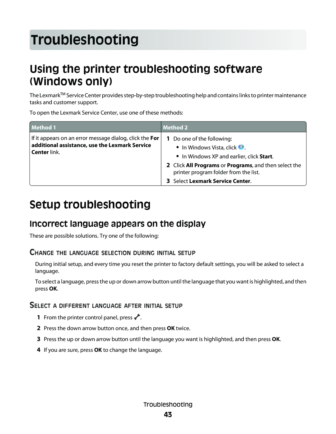 Lexmark 7600 Series manual Troublesho oting, Using the printer troubleshooting software Windows only, Setup troubleshooting 