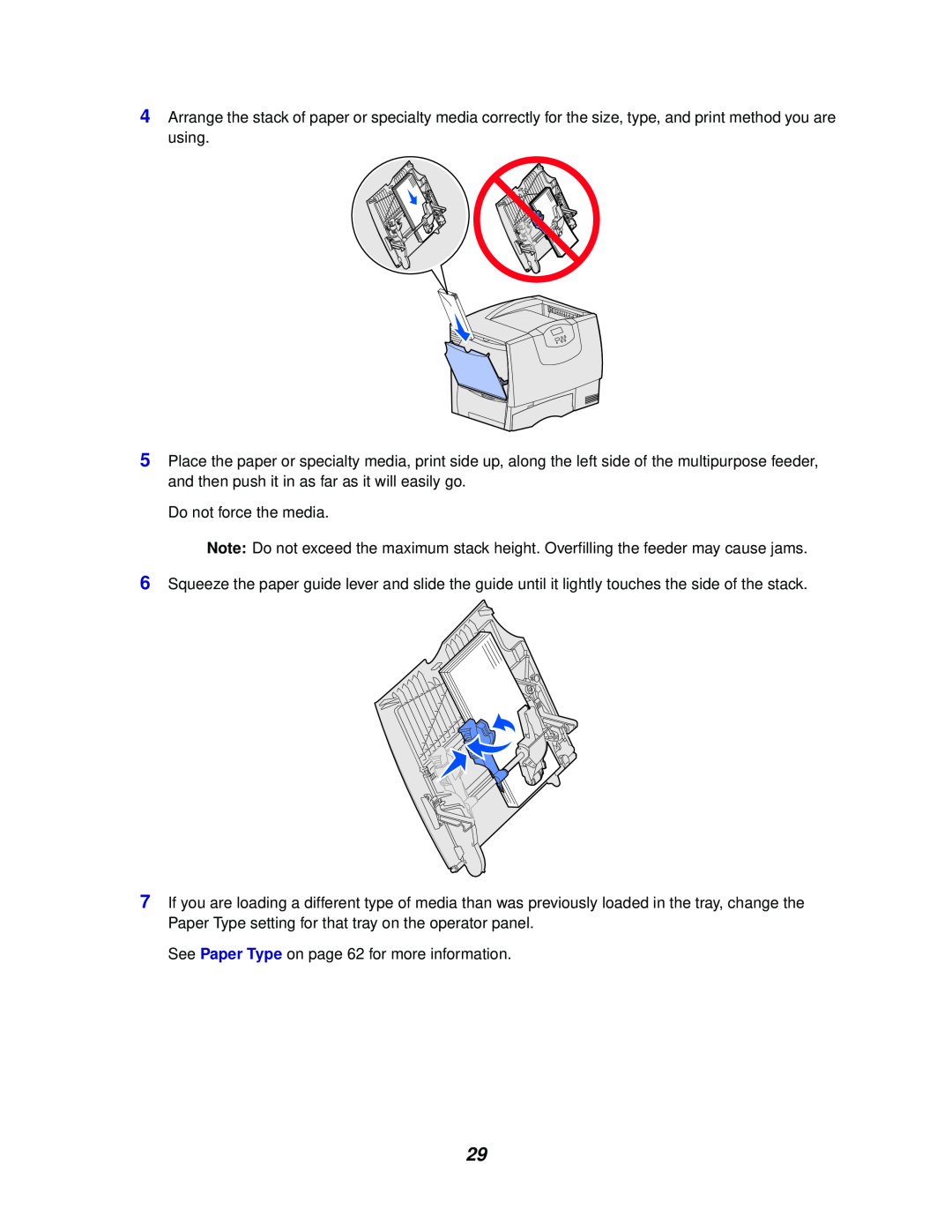 Lexmark 762 manual Do not force the media 