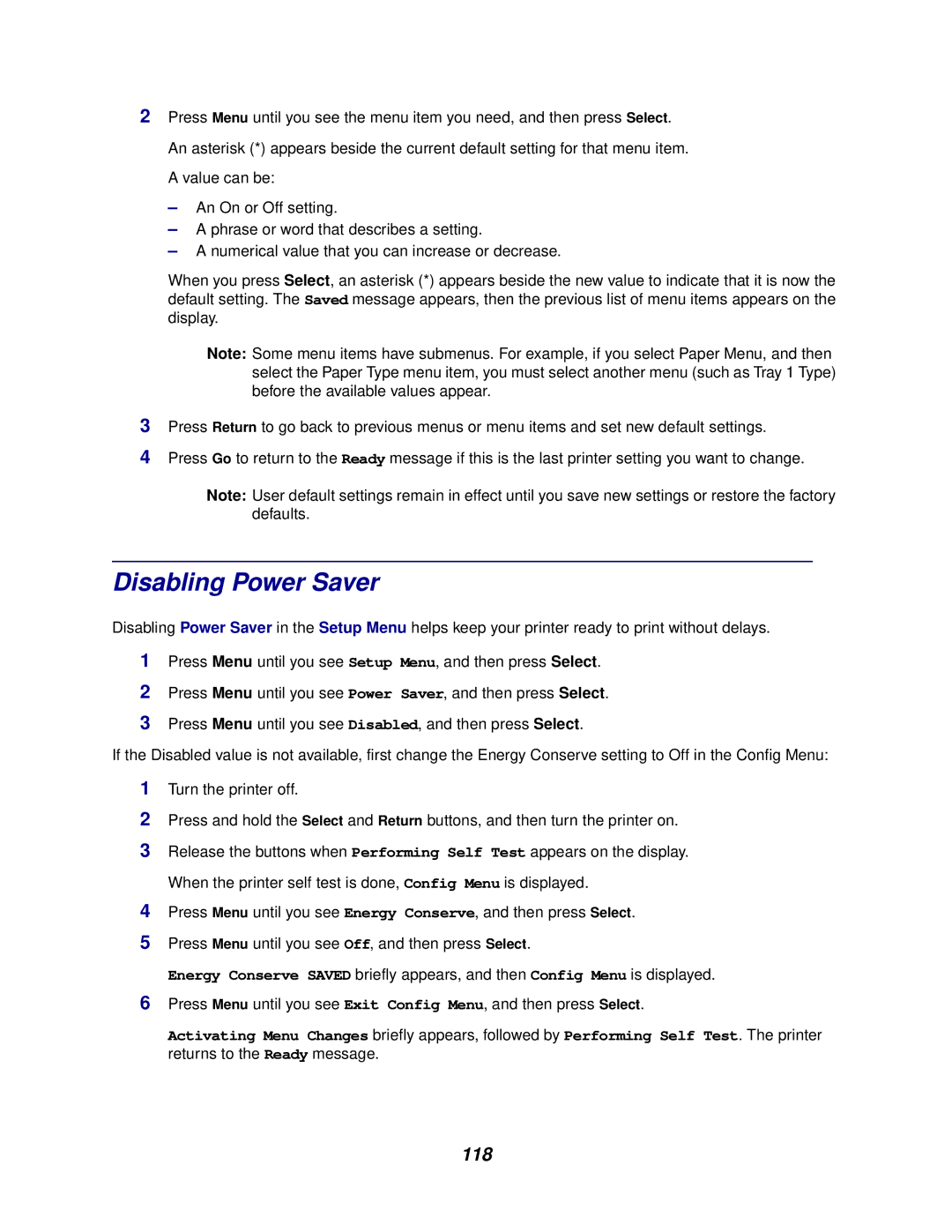 Lexmark 762 manual Disabling Power Saver, 118 