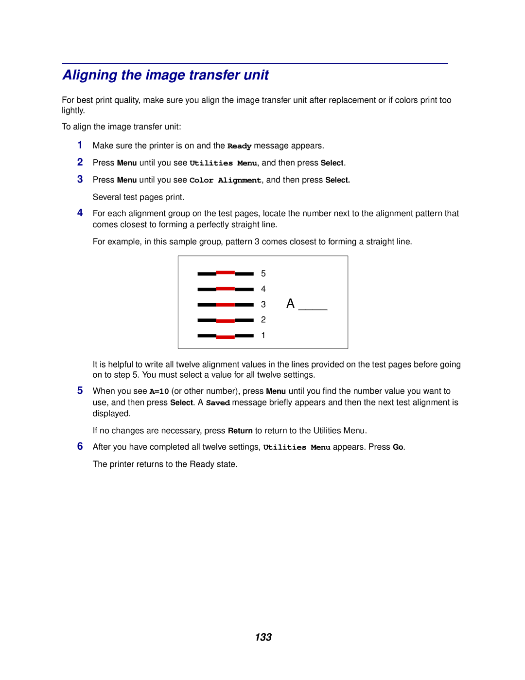 Lexmark 762 manual Aligning the image transfer unit, 133 