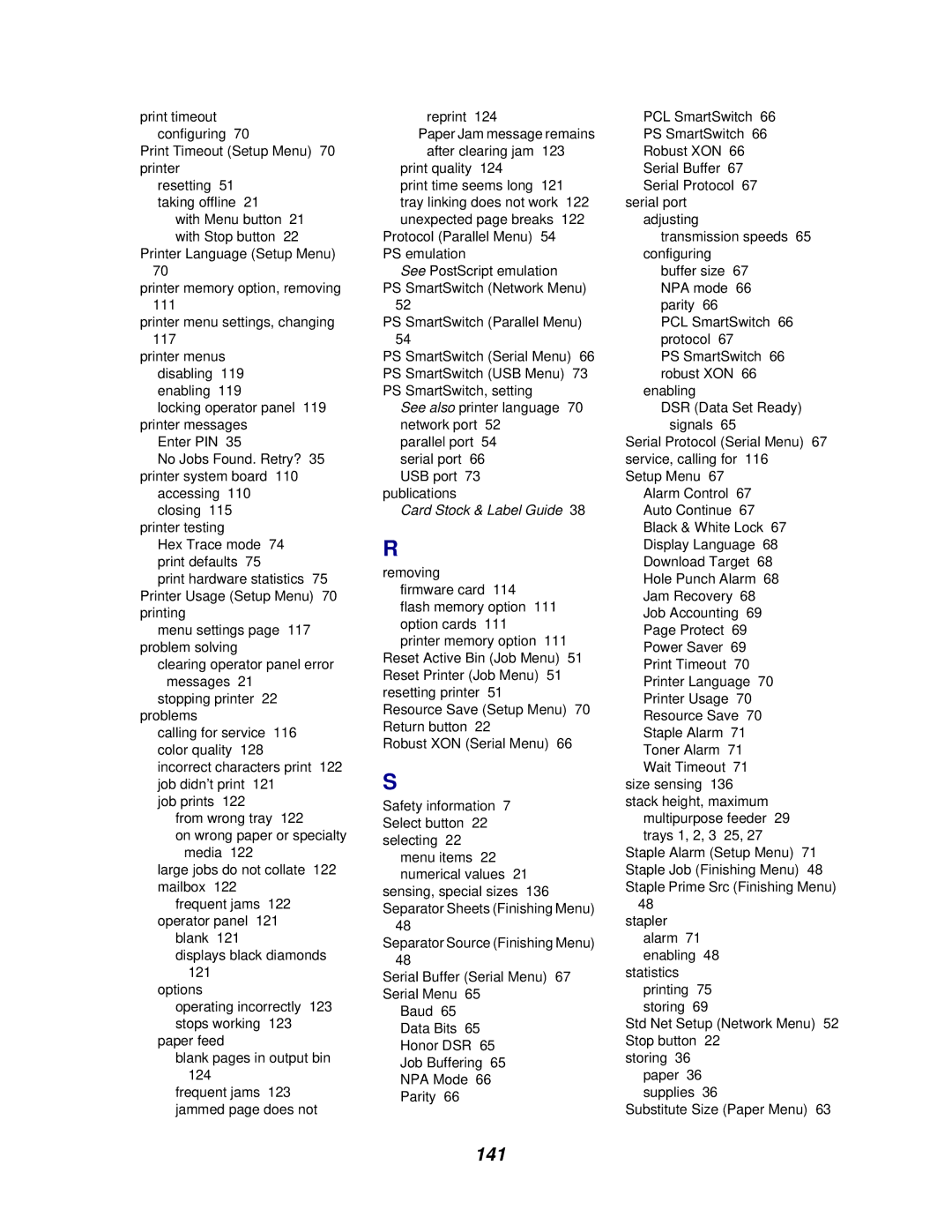 Lexmark 762 manual 141, Card Stock & Label Guide 