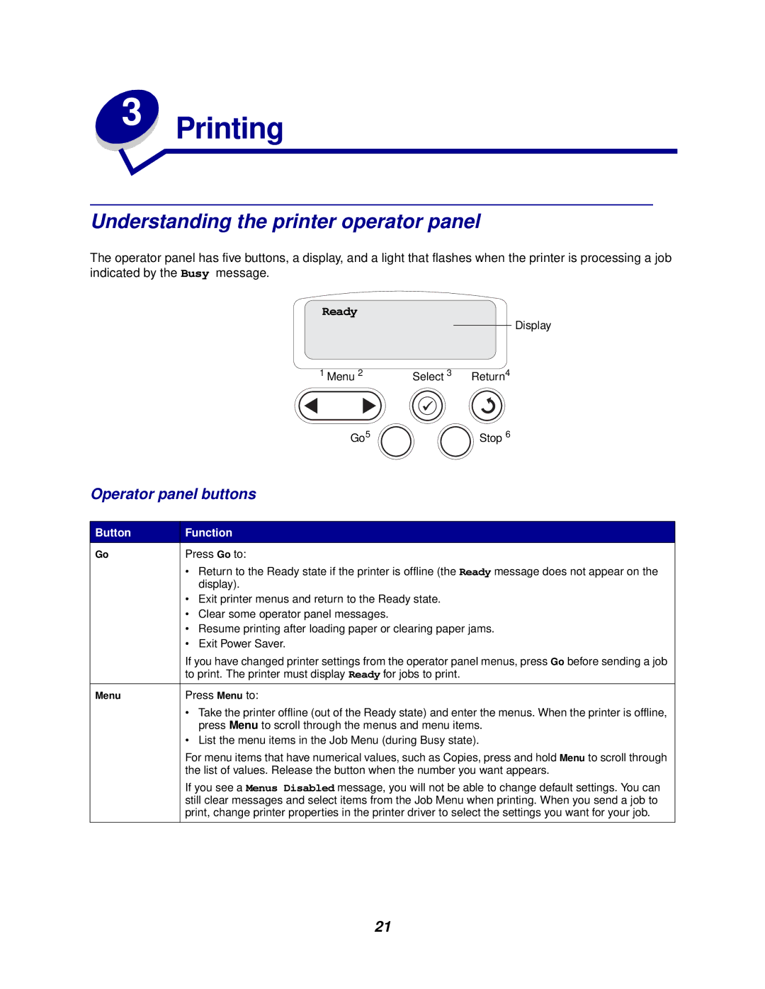 Lexmark 762 manual Understanding the printer operator panel, Operator panel buttons 