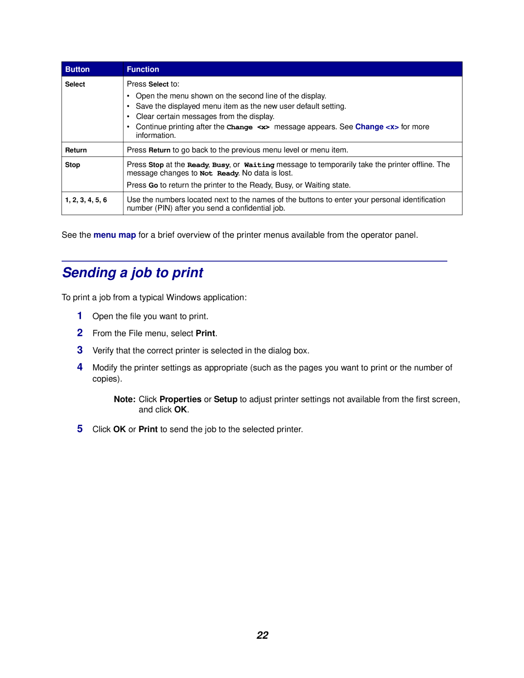 Lexmark 762 manual Sending a job to print 