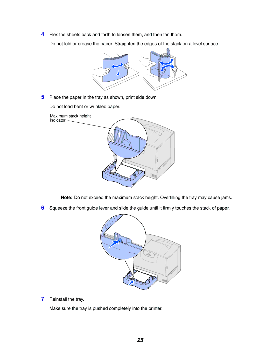 Lexmark 762 manual Maximum stack height indicator 