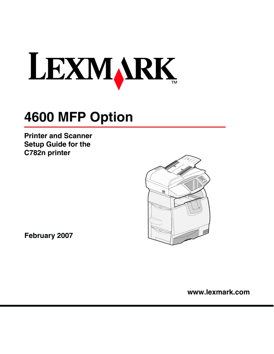 Lexmark 782n setup guide MFP Option 