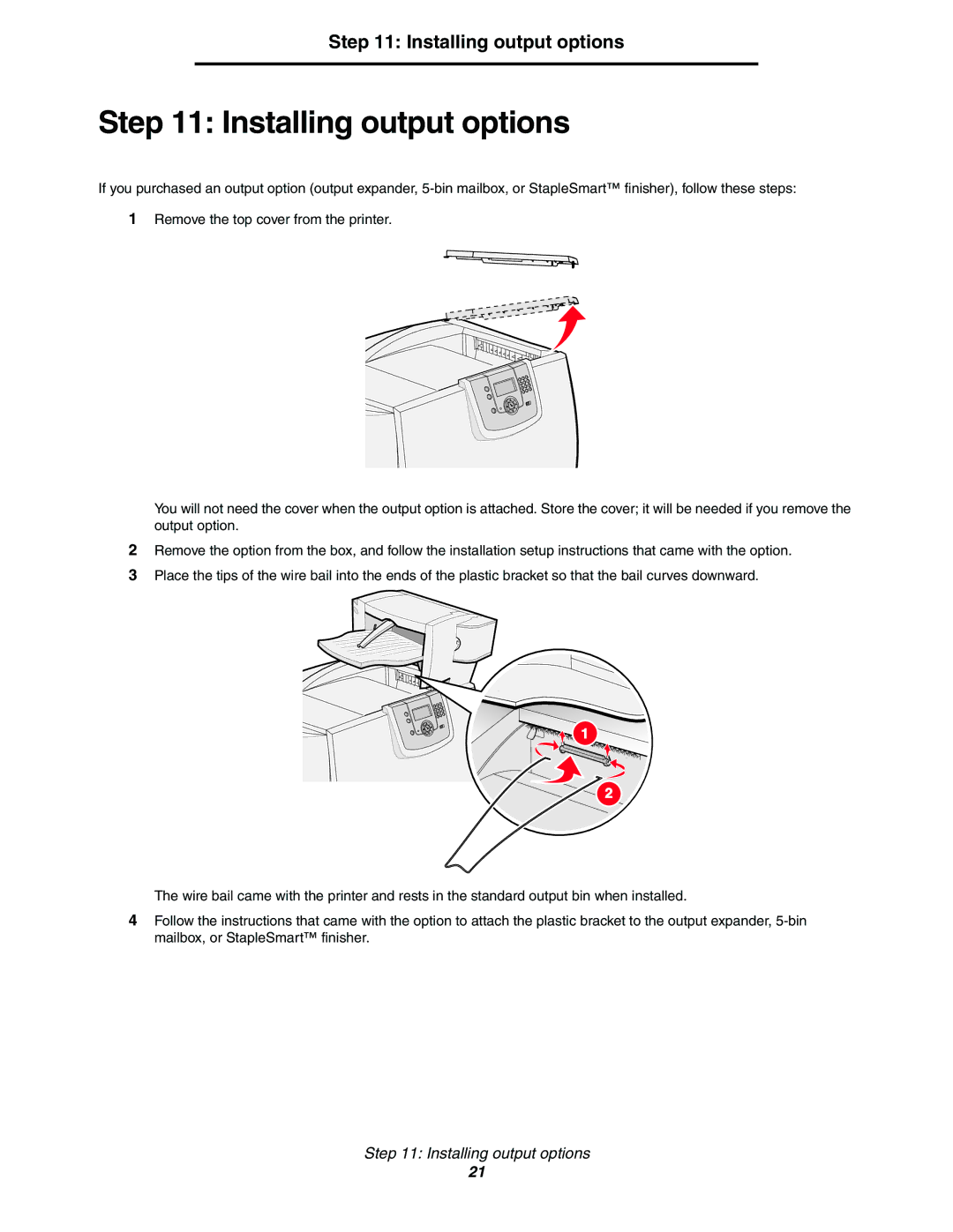 Lexmark 782n setup guide Installing output options 