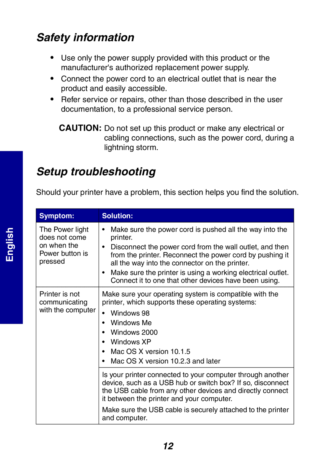 Lexmark 810 Series manual Safety information 