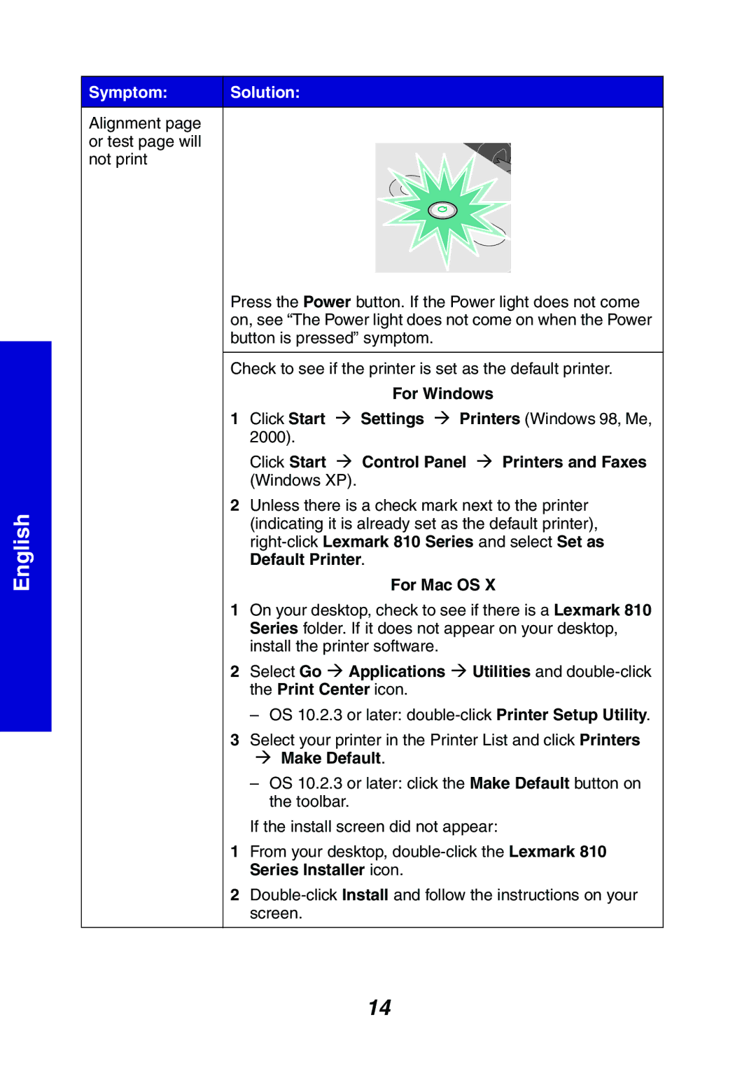 Lexmark 810 Series manual Make Default 