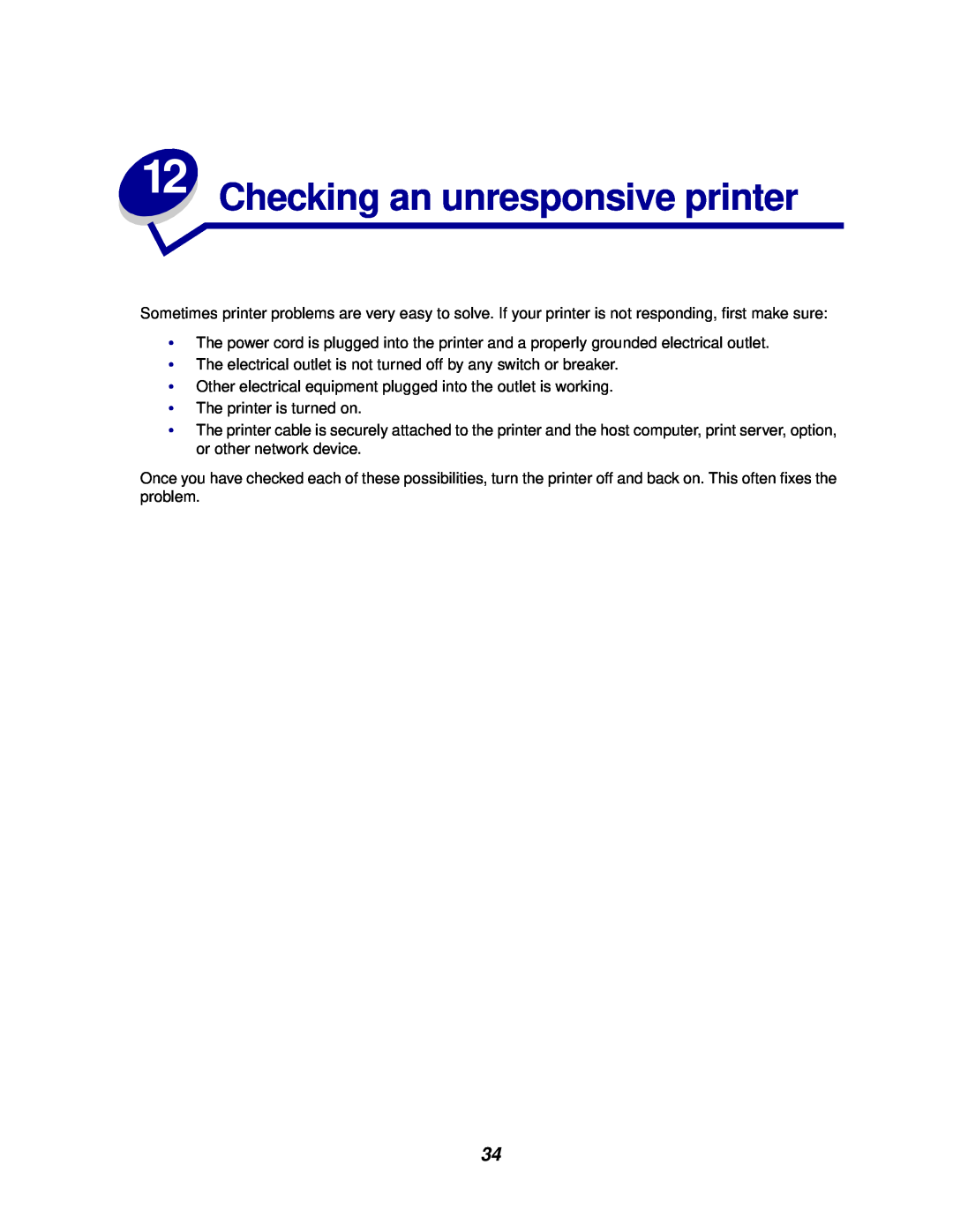 Lexmark 812 manual Checking an unresponsive printer 