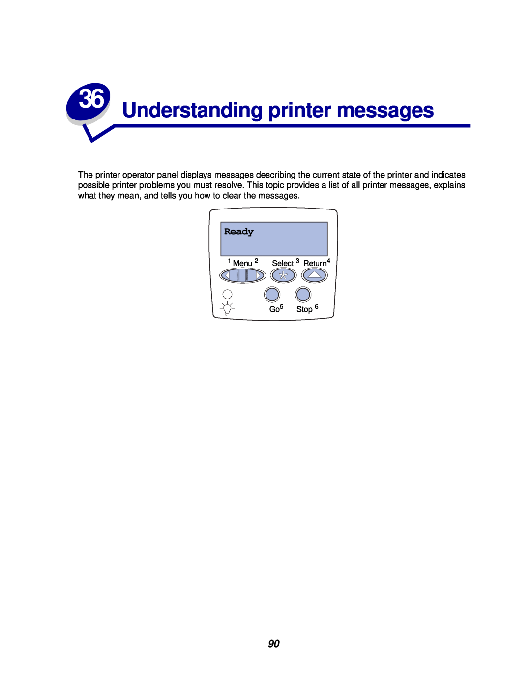 Lexmark 812 manual Understanding printer messages, Ready 