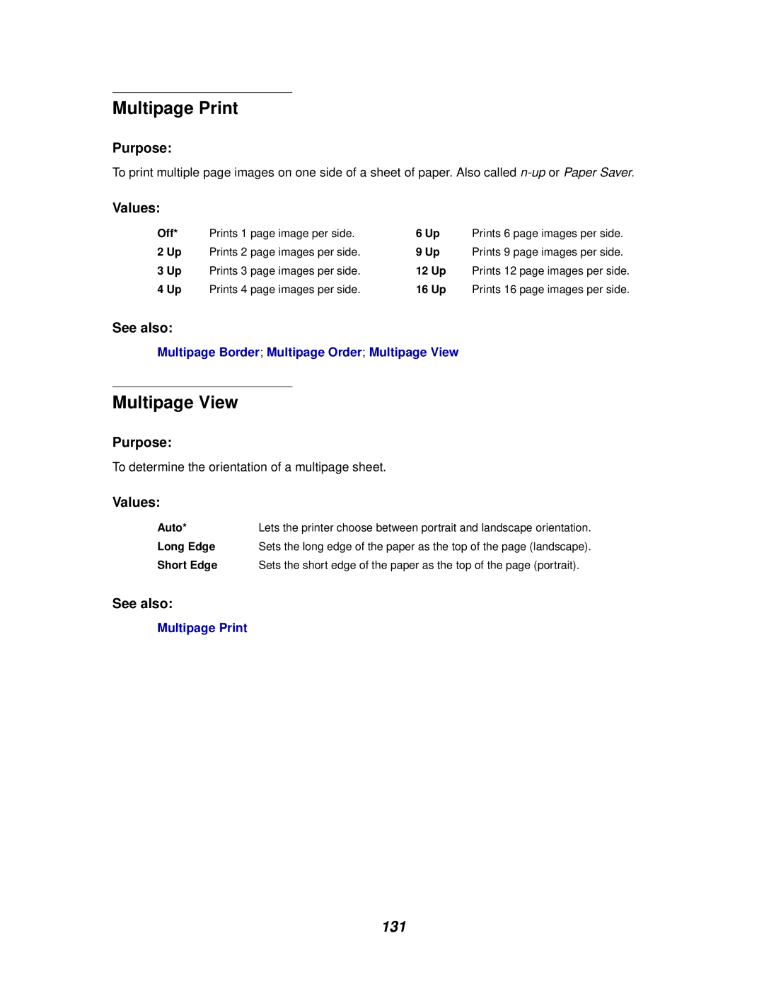 Lexmark 812 manual Multipage Print, Multipage View 