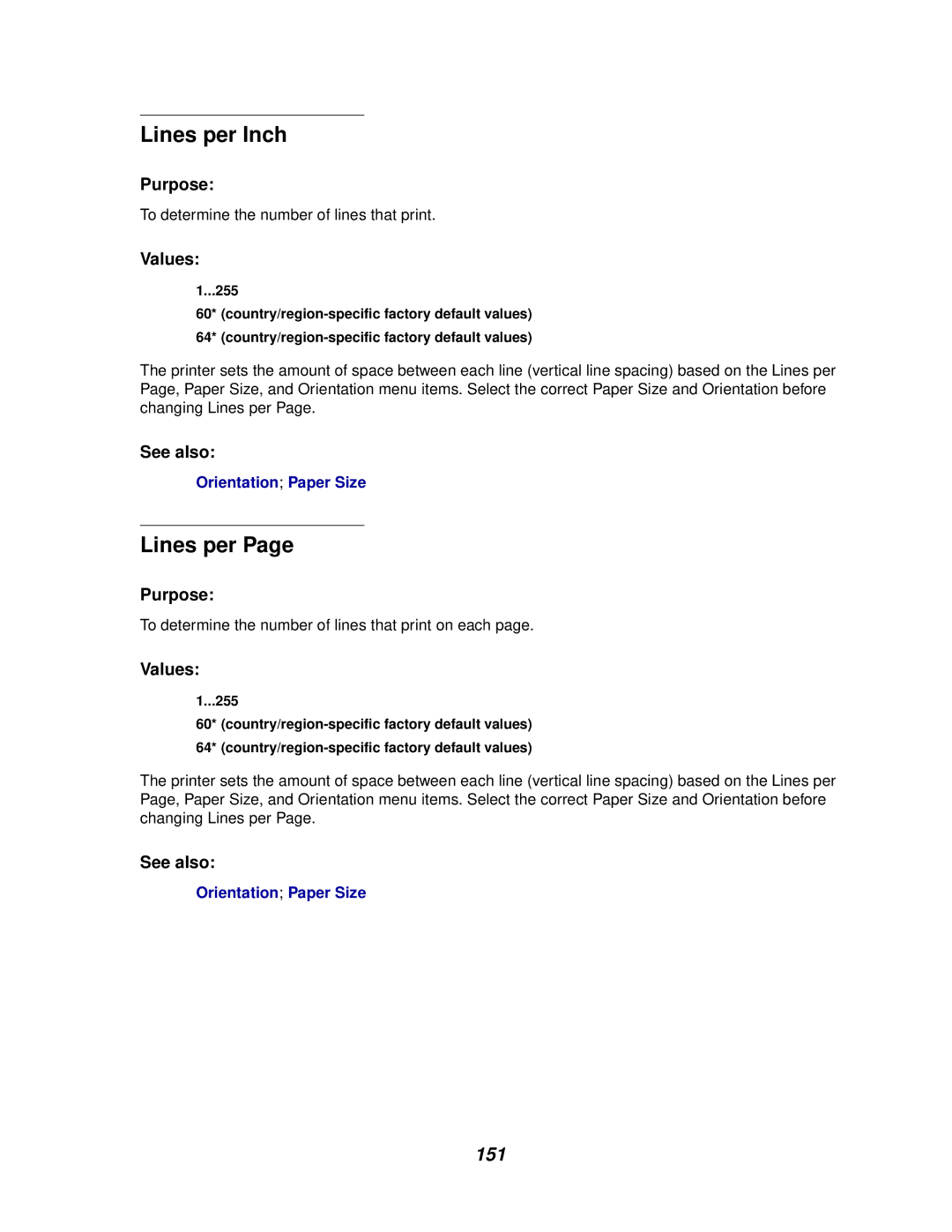 Lexmark 812 manual Lines per Inch 