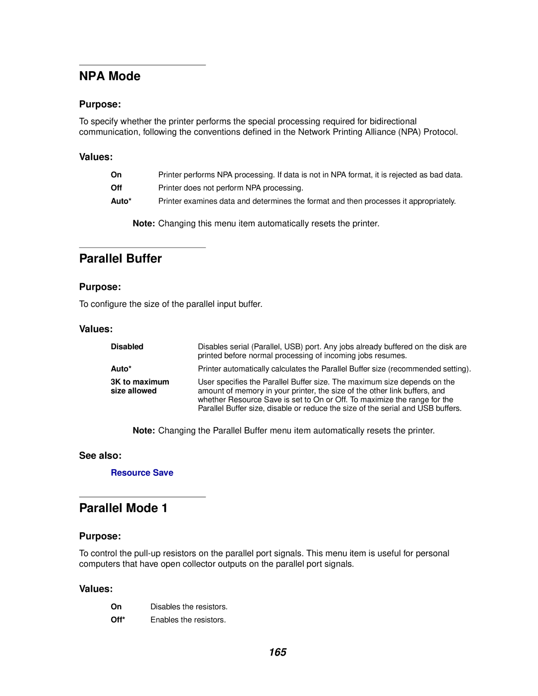 Lexmark 812 manual Parallel Buffer, Parallel Mode 