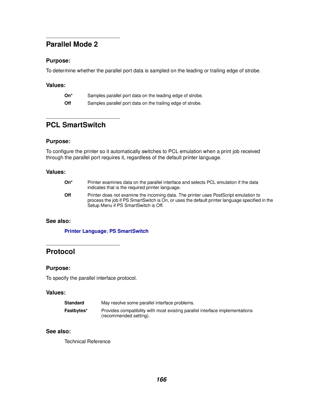 Lexmark 812 manual Protocol, Standard 